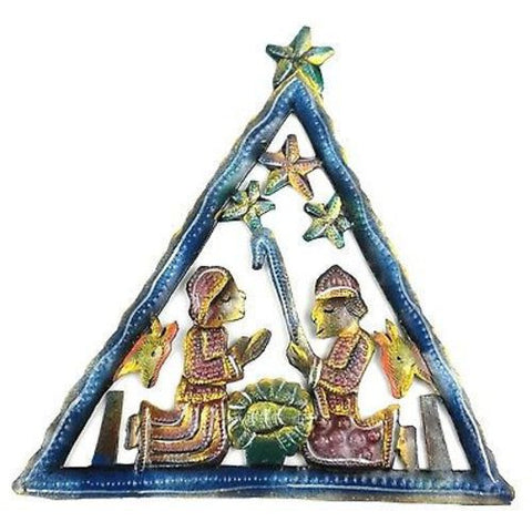 Painted Triangle Nativity Wall Art - Croix des Bouquets (H)