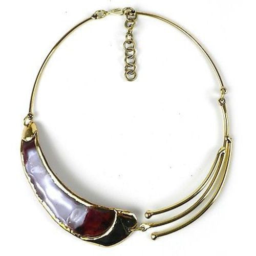 Meeting of the Minds Brass and Copper Necklace - Brass Images (N)