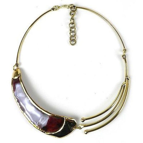 Meeting of the Minds Brass and Copper Necklace - Brass Images (N)