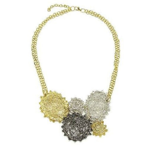 Ombre Metal Wire-Wrap Statement Necklace - WorldFinds
