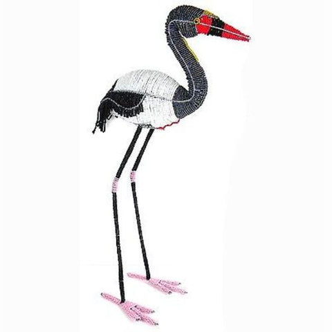 Handmade Life-Size Beaded Saddle-billed Stork - South Africa