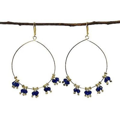 Delicate Droplet Earrings in Cobalt - WorldFinds