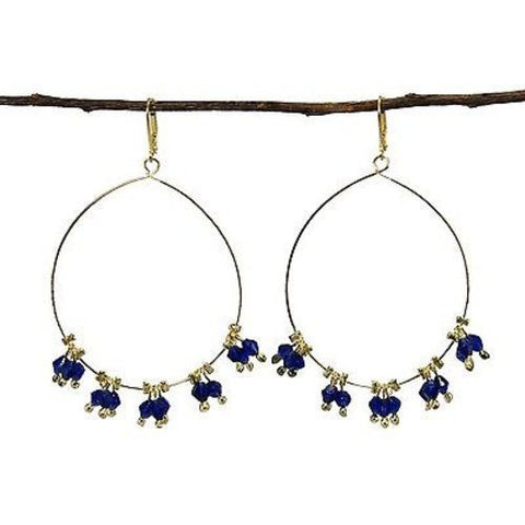 Delicate Droplet Earrings in Cobalt - WorldFinds