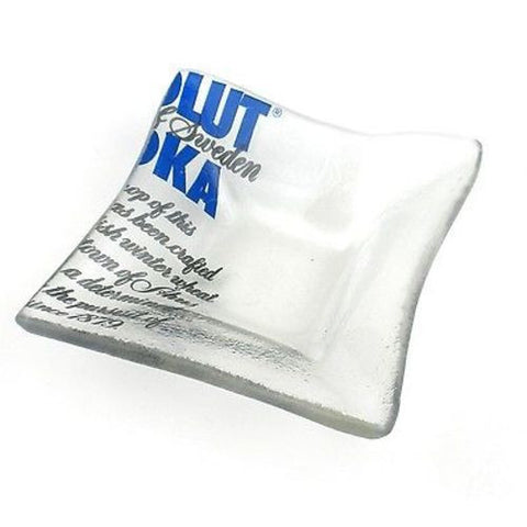 Recycled Small Dish - Printed Vodka Bottle - Tili Glass (G)