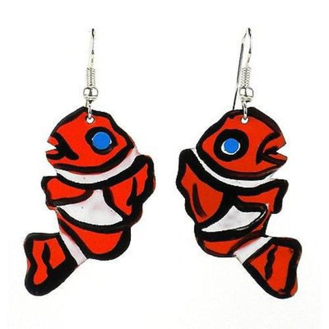 Painted Clown Fish Earrings - Creative Alternatives
