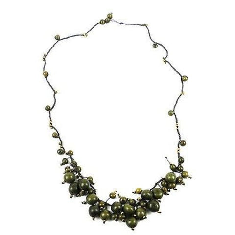 Cloud Forest Necklace in Military Green - Faire Collection