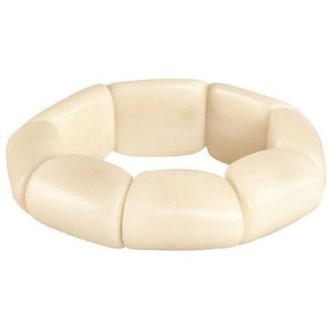 Riverbed Tagua Nut Bracelet in Cream - Faire Collection