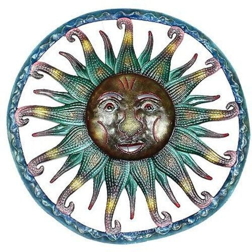 Hand Painted Sun Metal Wall Art - Croix des Bouquets