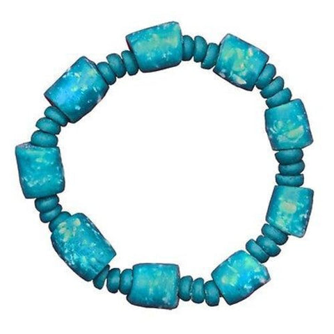 Recycled Glass Marble Bracelet in Teal - Global Mamas