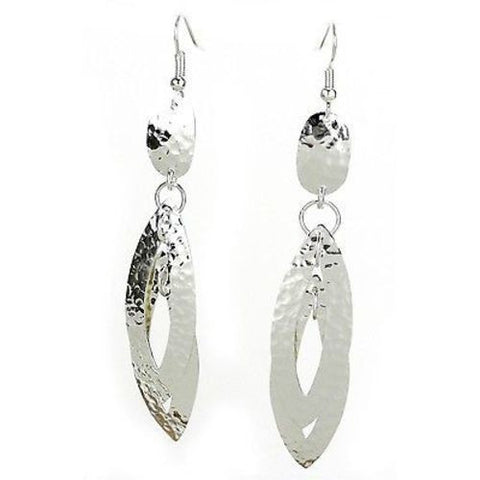 Large Silverplated Double Leaf Earrings - Artisana