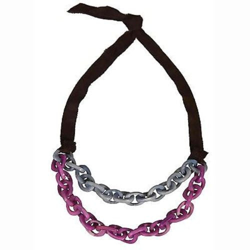 Dual Tagua Link Necklace in Periwinkle - Faire Collection