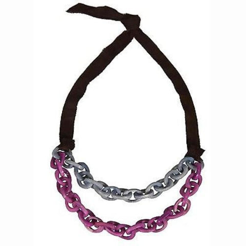 Dual Tagua Link Necklace in Periwinkle - Faire Collection