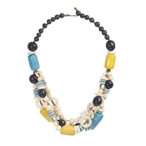 Tagua and Seed Miranda Necklace in Cream - Faire Collection