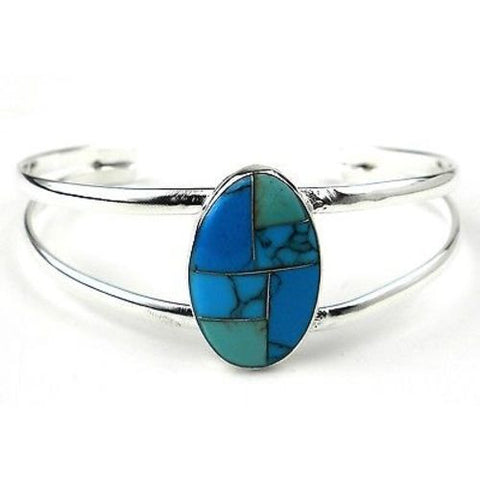 Turquoise Stone Mosaic Bracelet - Artisana