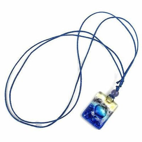 Sand and Sea Fused Glass Pendant Necklace - Tili Glass