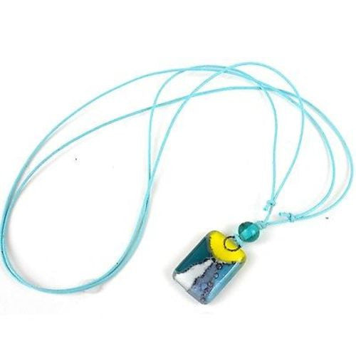 Sunny Skies Small Fused Glass Pendant Necklace - Tili Glass