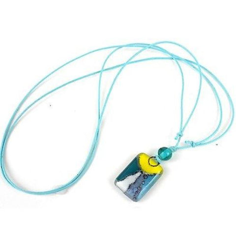 Sunny Skies Small Fused Glass Pendant Necklace - Tili Glass