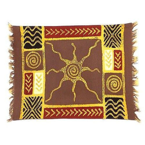 Handpainted Grey Sun Starfish Batiked Placemat - Tonga Textiles