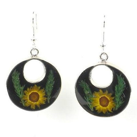 Nahua Flower Round Drop Earrings - Artisana