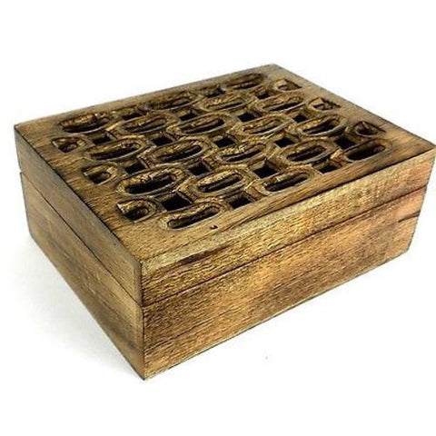 Handcrafted Carved Mango Wood Open Box - Noahs Ark (B)