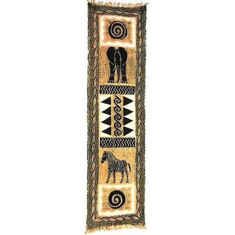 Vertical Black and Cream Elephant Batik - Tonga Textiles
