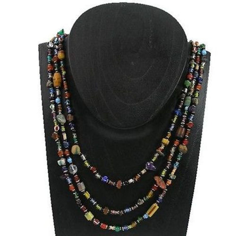 Multicolor 'Success' Triple Strand Beaded Necklace - Zakali Creations