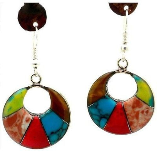 Inlaid Stone 'Arcada' Drop Earrings - Artisana