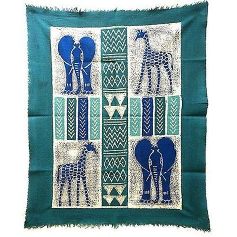 African Quad Batik in Three Blues - Tonga Textiles