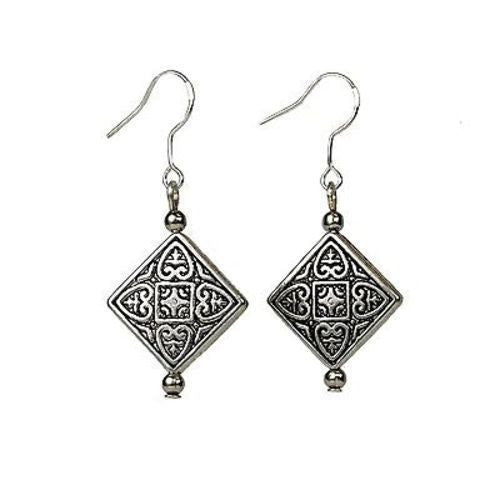 Tibetan Silver Overlay Symmetry Earrings - Starfish Project