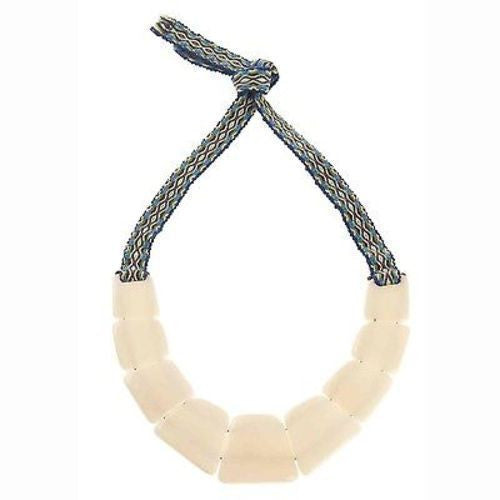 Tagua Trapezoid Necklace in Cream - Faire Collection