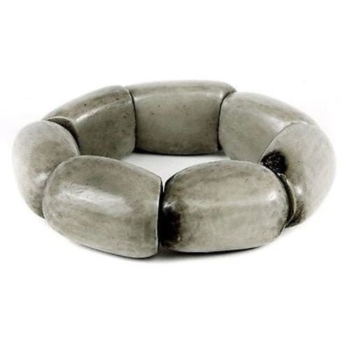 Riverbed Tagua Nut Bracelet in Soft Gray - Faire Collection