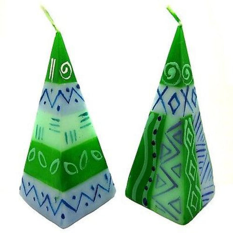 Set of Two Hand-Painted Pyramid Candles Farih Design - Nobunto