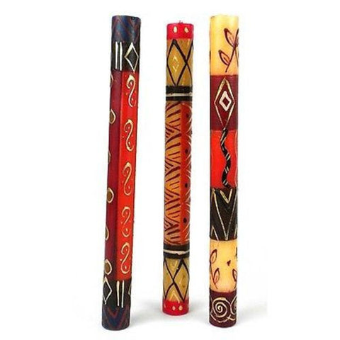 Set of Three Boxed Tall Hand-Painted Candles - Bongazi Design - Nobunto