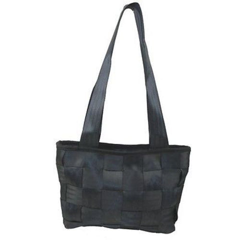 Upcycled Black Seat Belt Handbag - Conserve