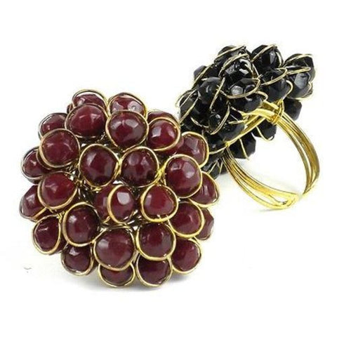 Burgundy Chrysanthemum Ring - WorldFinds