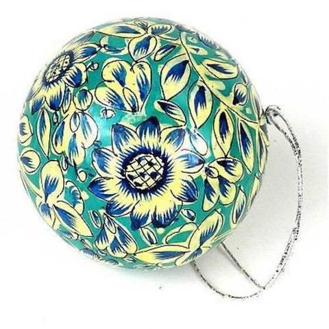 Papier Mache Ball Ornament - 2.5 inch - Seafoam - CFM (H)