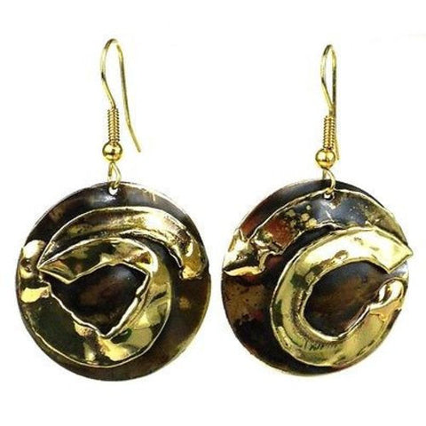 Twisted Ribbon Brass Earrings - Brass Images (E)