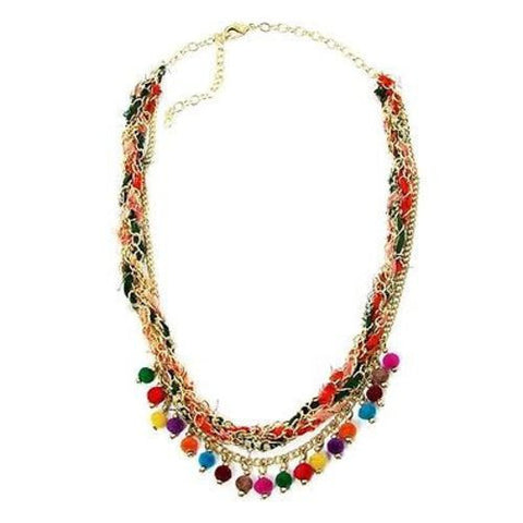 Multicolor Kantha Carnival Necklace - WorldFinds