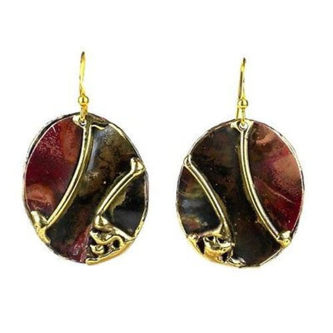 Earth's Mantle Brass and Copper Earrings - Brass Images (E)