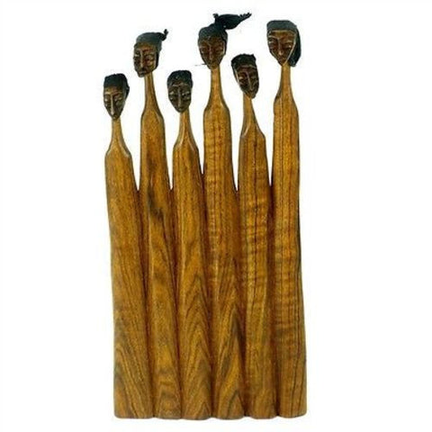8-inch Sandalwood Extended Family Sculpture - BaobArt (H)