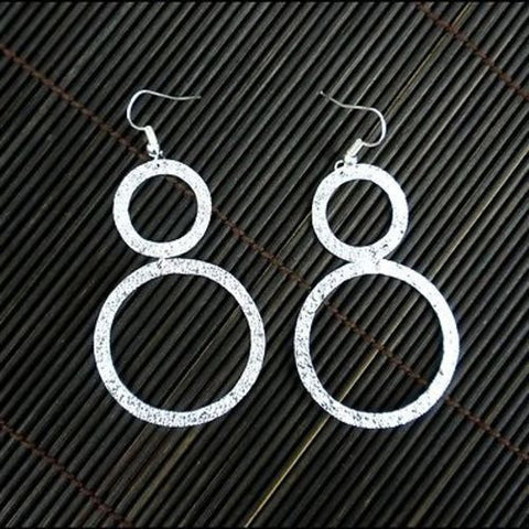 Large Silverplated Double Circle Earrings - Artisana