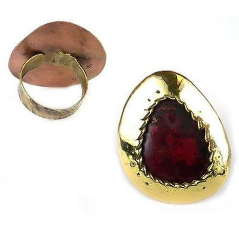 Oval Organic Brass and Copper Ring - Brass Images (O)
