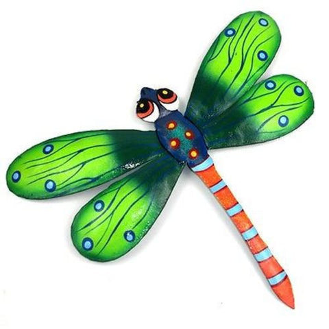 Green Metal Dragonfly - 11 Inches - Haiti - Croix des Bouquets