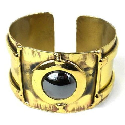 Between the Lines Hematite Brass Cuff - Brass Images (C)