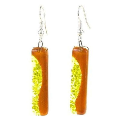 Handcrafted Spring Path Fused Glass Earrings - Tili Glass