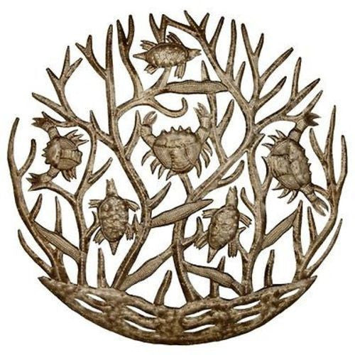 Turtle and Crabs Drum Art 24 inch - Croix des Bouquets