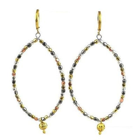 Almond Ombre Metallic Earrings - WorldFinds