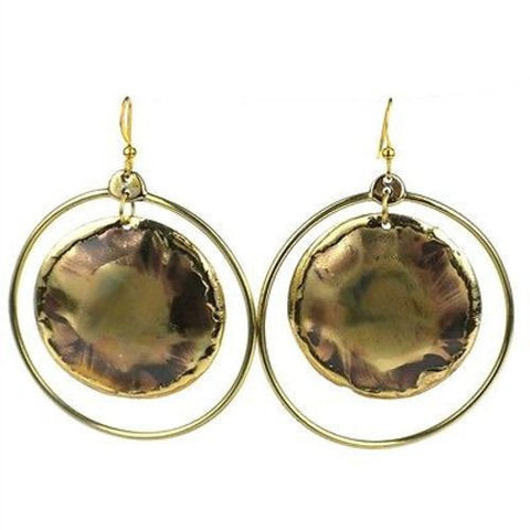 Nebula Brass  Earrings - Brass Images (E)