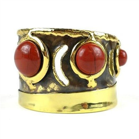 Earth's Core Red Jasper Brass Cuff - Brass Images (C)