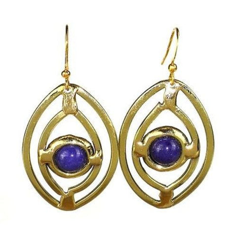 Purple Ellipse Brass Earrings - Brass Images (E)
